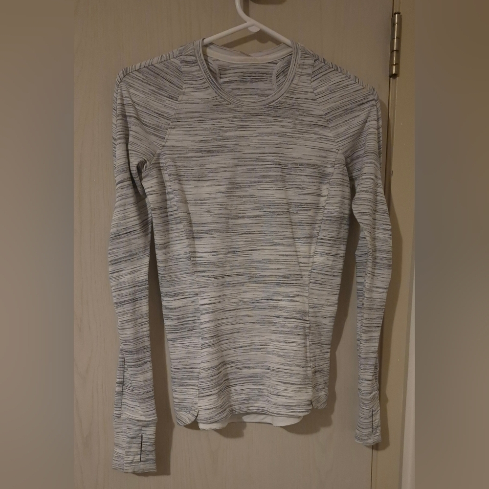 Lululemon Runderful Long Sleeve – Space Dye Camo White Silver Spoon – Size 4